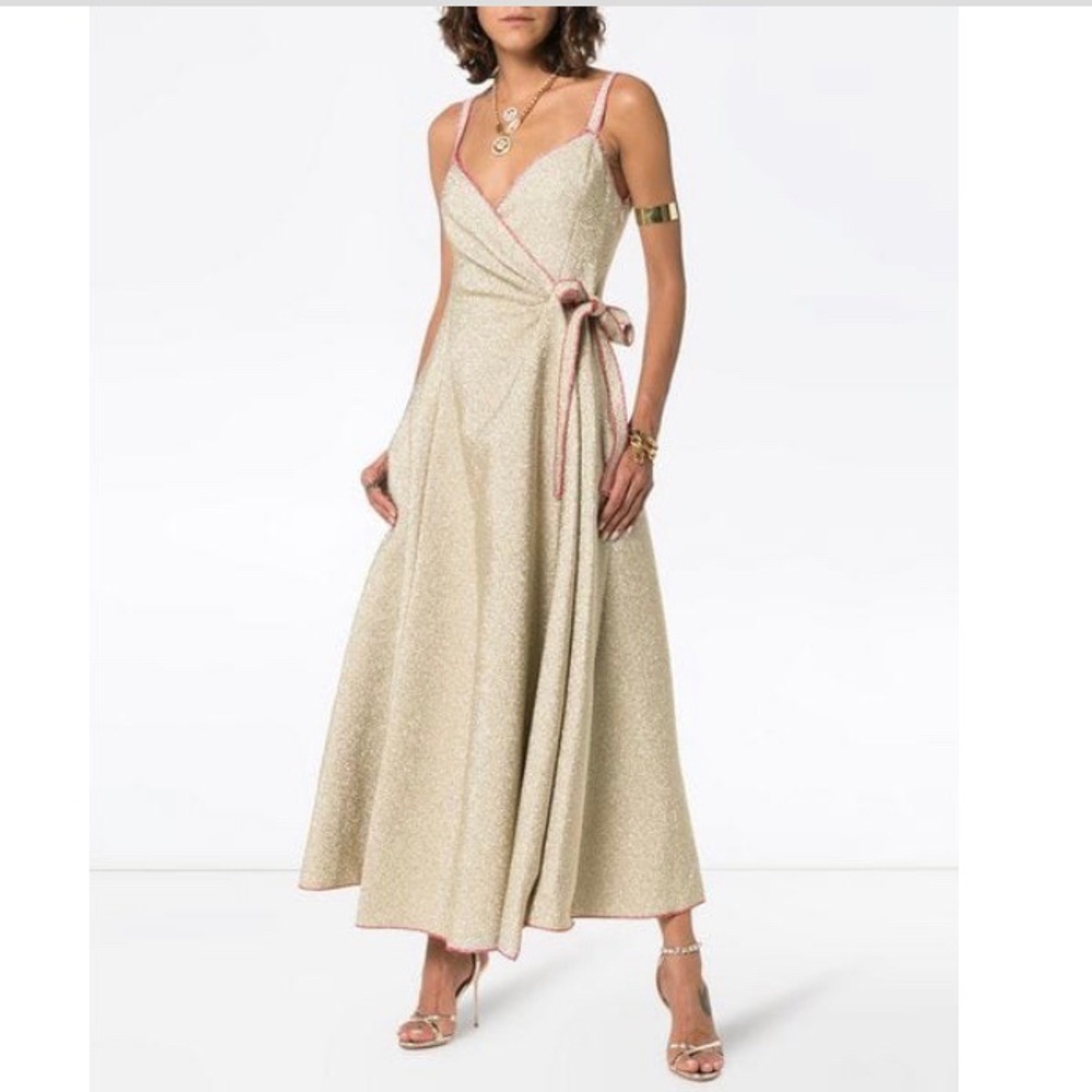 Rosie Assoulin glittery gold gown sz 4